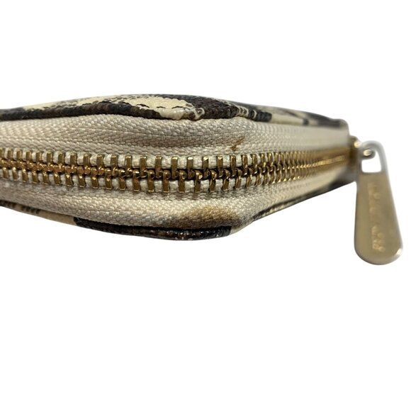 Michael Kors Jet Set Continental Wallet Vanilla MK Signature Tiger Stripes - Picture 8 of 12